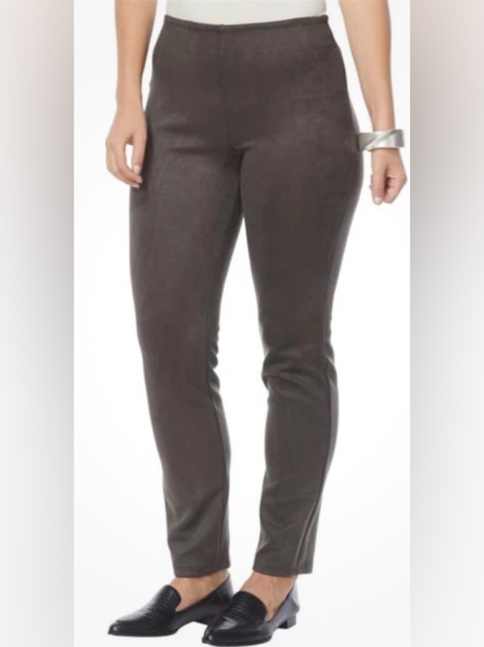Marla Wynne - NWOT - Faux Suede Straight Leg Pants in Olive